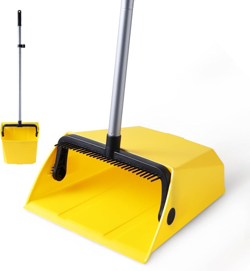 YOCADA Commercial Dustpan with Comb Outdoor Indoor for Courtyard Garage Lobby Mall Market Floor Home Kitchen Room Office Pet Hair Rubbish - Image 1